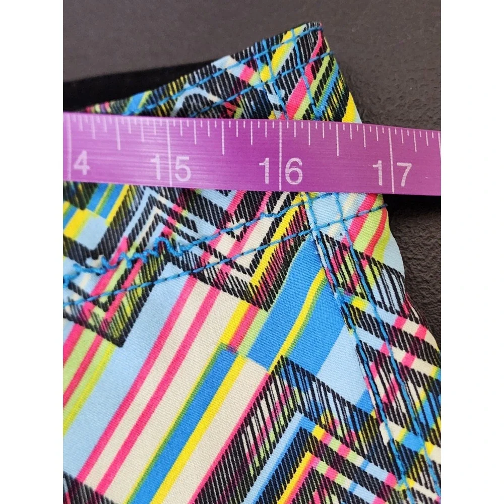 Pacific Surf By Exist Men Medium Multicolor Chevron Swim Drawstring Board Shorts